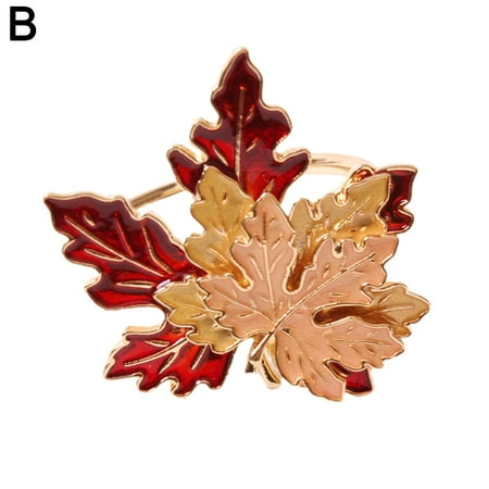 

Diamond Thanksgiving Maple Leaf Napkin Rings Holders Tableware Dinner W4I9