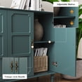thumbnail image 4 of ZOSQUARE 55" Sideboard Storage Cabinet with 4 Storage Doors and 2 Adjustable Shelves, Green Accent Cabinet with Antique Hardware, Credenza Cabinet with Storage for Living Room, 4 of 6