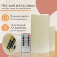 thumbnail image 5 of Fmixtown Flameless Candles with Remote, 3 in 1 (Include 6 Battery) Led Candles with Timer Battery Operated Candles,Outgdoor Electric Candles Flickering,Flameless Pillar Candles.Battery Powered Candles, 5 of 8