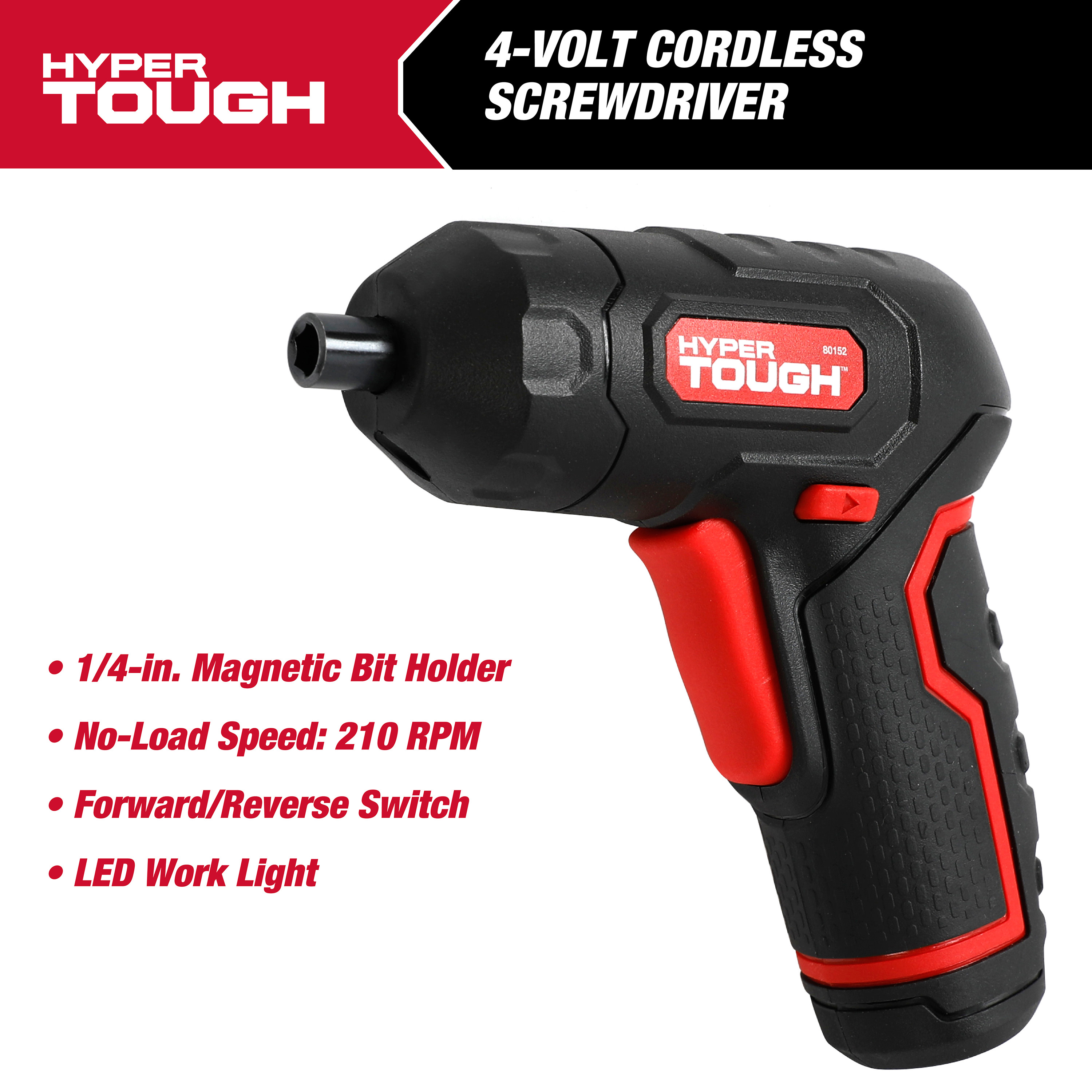 Hyper Tough 4-Volt Max Lithium-Ion Angle Grip Screwdriver with Charger