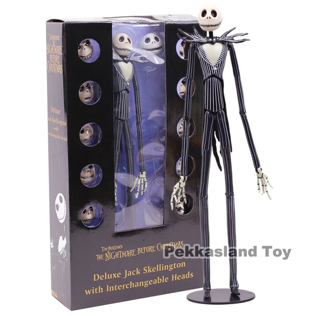 Figura de acción de PVC ZEZEi Jack Skellington Pesadilla antes de Navidad modelo coleccionable 35 cm
