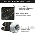 thumbnail image 7 of Black Gold Marble Pattern Kitchen Oven Mitt and Pot Holder Sets 2 Pcs for Baking, Cooking and Grilling, Heat Resistant Up To 392 °F, 7 of 7