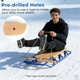 thumbnail image 6 of Classic Wooden Toboggan Sled for Snow 54 Inches Long Blue Steel Runner Sled for Adults Kids Fast Traditional Sled for Hills Family Winter Fun Backyard Sledding Outdoor Adventure 330 lbs Capacity, 6 of 10