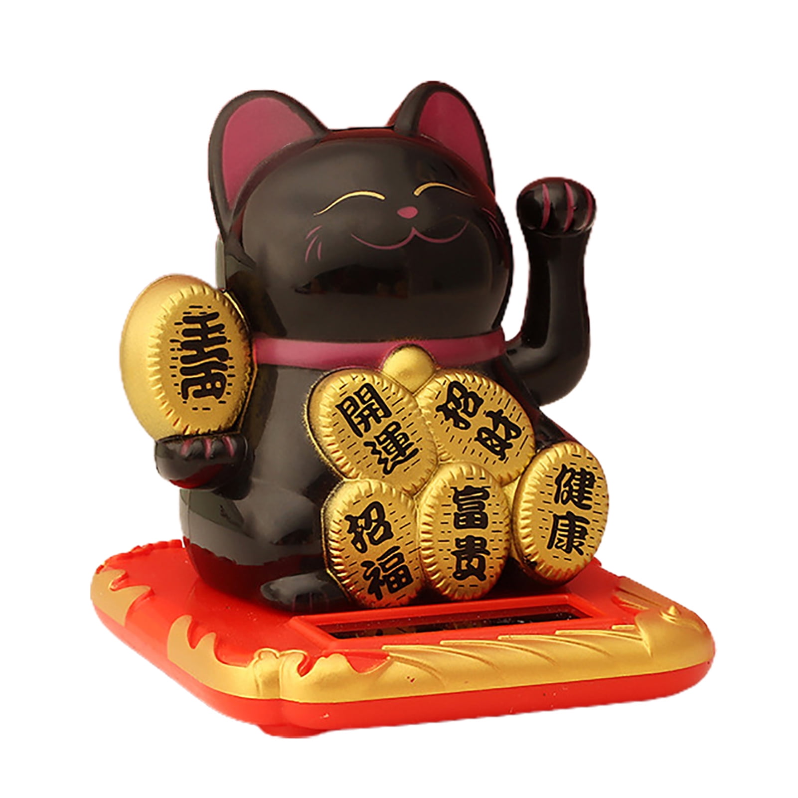 Fortune Cat Lucky Cat Shiny Gold Battery Operated Also Solar Powered
