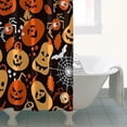 thumbnail image 4 of Halloween Pumpkins Bats and Spider Webs Shower Curtain 36"x72" ,Bathroom Decorative Shower Curtains Set with 12 Hooks,Modern Waterproof Washable Shower Curtain, 4 of 6