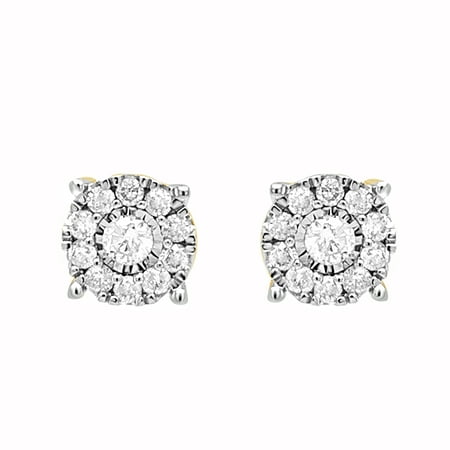 Arista 1.00 ct Solitaire Diamond Stud Earrings in 10K Yellow Gold (I-J, I3)