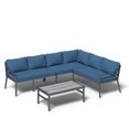 thumbnail image 6 of AECOJOY 7 Pieces Aluminum Patio Furniture Set on sale Patio Conversation set For Outdoor with Navy Cushions, 6 of 10