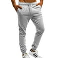 thumbnail image 2 of UKAP Mens Trousers High Waisted Bottoms Drawstring Pants Loungewear Sport Sweatpants Light Gray M, 2 of 7
