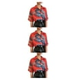 thumbnail image 4 of Qarigey Hombres Mujeres Camisa de playa Abotonada Manga corta Simple Dragón chino Top Estilo étnico Camiseta Vacaciones al aire libre Rojo Type1 NO1, 4 of 6