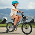 thumbnail image 2 of Costway 18" Kid's Bike with Training Wheels Adjustable Handlebar & Seat Handbrake Black, 2 of 10