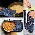 thumbnail image 5 of Yayeee Oven Mitts and Pot Holder Set of 2 Heat Resistant Kitchen Gloves Baking Hot Pad, Blue Fireworks Pattern, 5 of 5