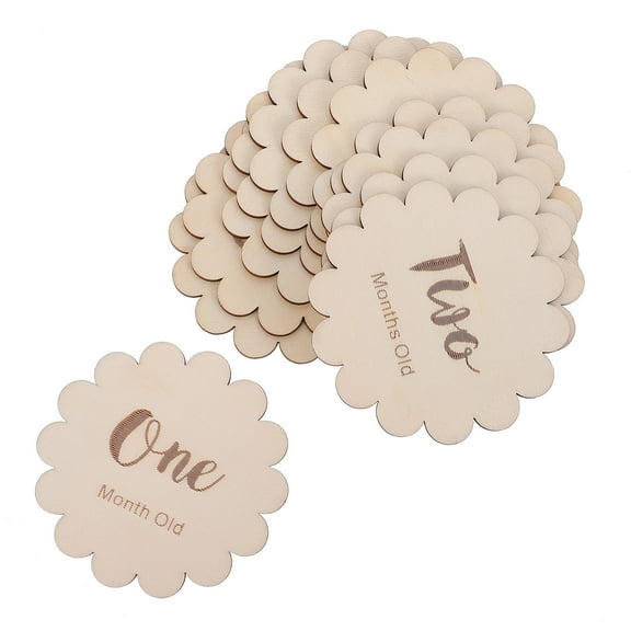 12 Pcs Photo Baby Month Card Newborn Commemorative Cards Child 10x10x0.5cm