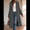 thumbnail image 4 of Chaqueta Informal con Capucha y Cuello en V de Larga y Forro Cálido para Mujer, Abrigos de Otoño e Invierno. Gris XL, 4 of 8