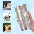 thumbnail image 6 of SKYSONIC Cute Daisy Gray 12 oz Stainless Steel Insulated Mug, Double Vacuum Insulated Travel Mug with Lid and Straw, 6 of 7