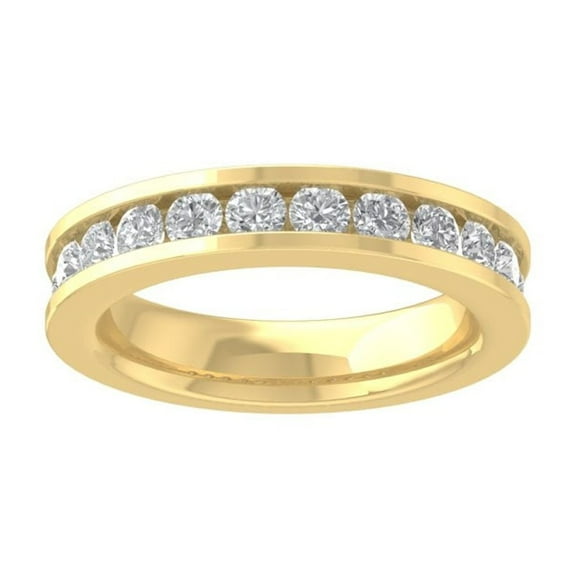 Araiya Fine Jewelry 10K Yellow Gold Round-shape Lab Grown Diamond Wedding Band Ring ( 3/4 cttw, D-F Color, VS Clarity) Size 10