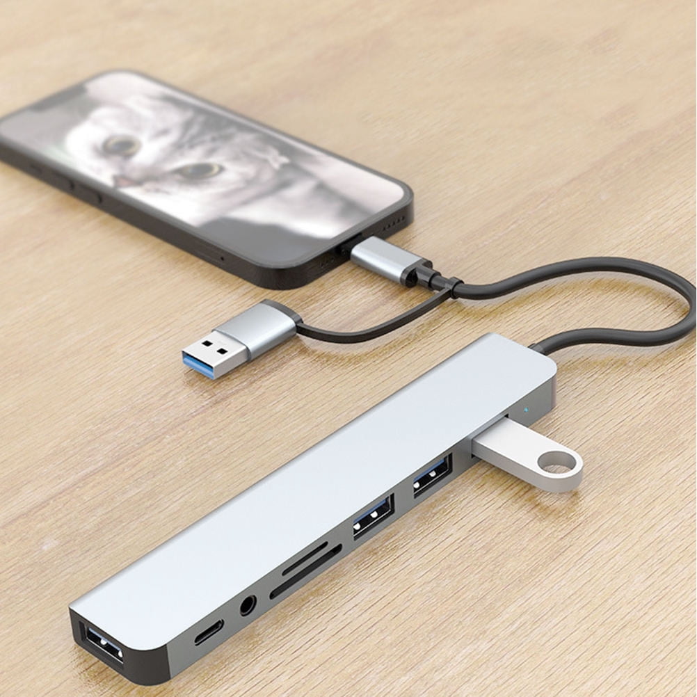 LOLIPPYY USB Port Expander USB Hub Splitter Aluminum Alloy 1Pack for Computers