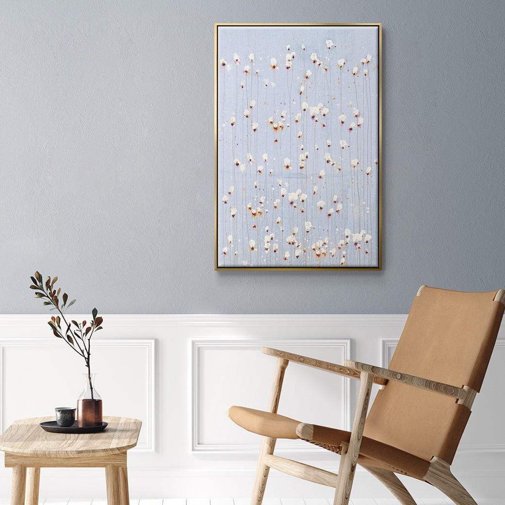 String Theory V1 Framed Premium Gallery Wrapped Canvas - Ready to Hang - 25 x 37 - Gold Floating Frame