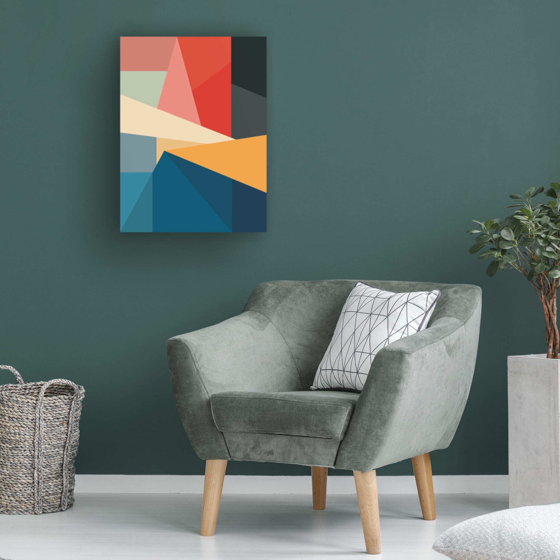 Canvas Wall Art - Tom Quartermaine 'Bold Colorful Geometric Prints 2' Wall Art for Living Room, Bedroom, or Office Décor by Trademark Fine Art - 35 x 47 Inches