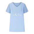 thumbnail image 4 of LSLJS T-shirts à Col en V pour Femmes Mode Confortable Blouses Féminines Hauts, Débardeurs pour Femmes, 4 of 6