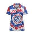 thumbnail image 4 of Garronmavis Short Sleeve Golf Shirts for Women Size M 1/4 Zip Tennis Shirts Collar Workout Tops Womens Flag Golf Shirt, Ameircan Flag Tie-Dye, 4 of 7