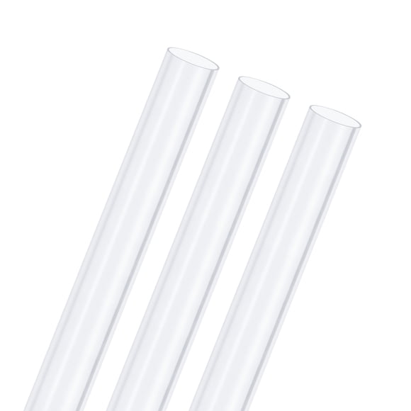 Paquete de 3 tubos rígidos transparentes, 15 mm (0.59") ID x 16 mm (0.63") OD, tubo de plástico redondo de 0.8 pies para agua/acuario/protección de cables.