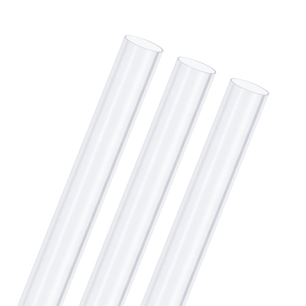 Paquete de 3 tubos rígidos transparentes, 15 mm (0.59") ID x 16 mm (0.63") OD, tubo de plástico redondo de 0.8 pies para agua/acuario/protección de cables.