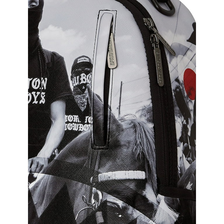 Sprayground Compton Cowboys Ride Alone Backpack Black White