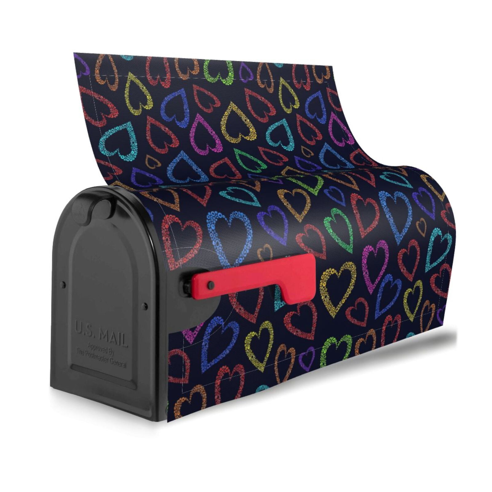 Xecao Colored Hearts for Mailbox Cover with Magnetic Strips, Waterproof and Sunscreen, Adds a Decorative Touch to Your Garden Yard.
