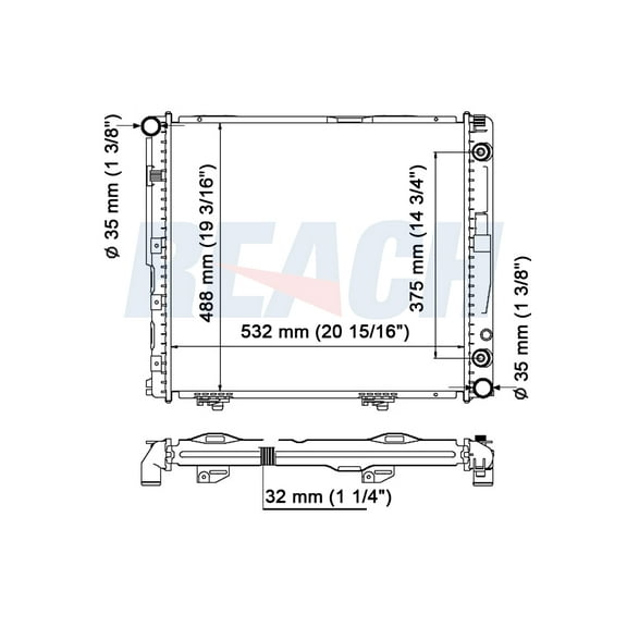 REACH 41-1310 Radiator for 1990-1993 Mercedes-Benz 300D, Automotive Radiator Replacement Part