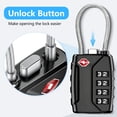 thumbnail image 3 of Rirool 4 Pack TSA Approved Luggage Locks, 4 Digit Combination Travel Cable Locks with Resettable Code, Zinc Alloy Padlocks for Suitcase, Backpack, Gym Locker & Toolbox, Black, 3 of 8