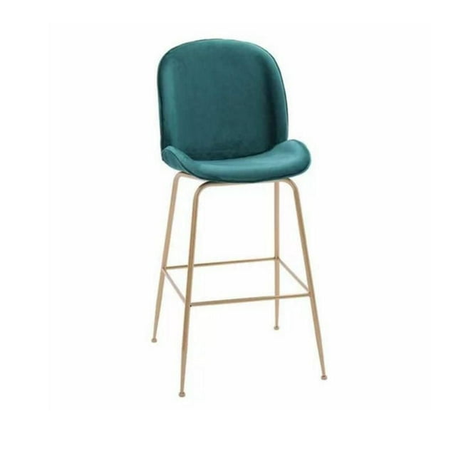 Plata Décor Tabouret en velours avec pieds dorés