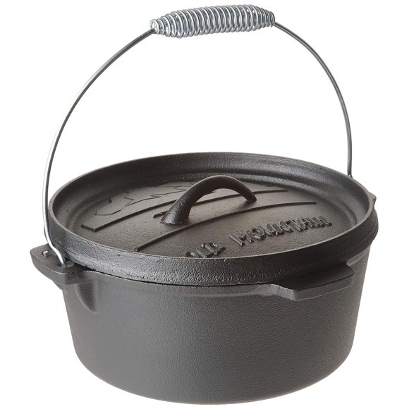 Old Mountain 10176 Pre Seasoned 4-Quart Dutch Oven with Flanged Lid, No Feet by Old Mountain