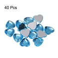thumbnail image 3 of Unique Bargains 40 Pcs Acrylic Heart Rhinestone 15mm Flat Back Plastic Gems for Jewelry Making, Light Blue, 3 of 5