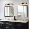 thumbnail image 3 of LNC Lainanger 29.5-in 4-Light Polished Gold LED Traditional Vanity Light, 3 of 15