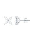 thumbnail image 2 of Silvago Jewel Elegant 1.2 Ct Marquise Cut Lab Created Diamond Engagement Earring for Women's - 14K White Gold Plated Earrings - Beautiful Flower Earrings - Gift for Birthdays and Engagements, 2 of 2