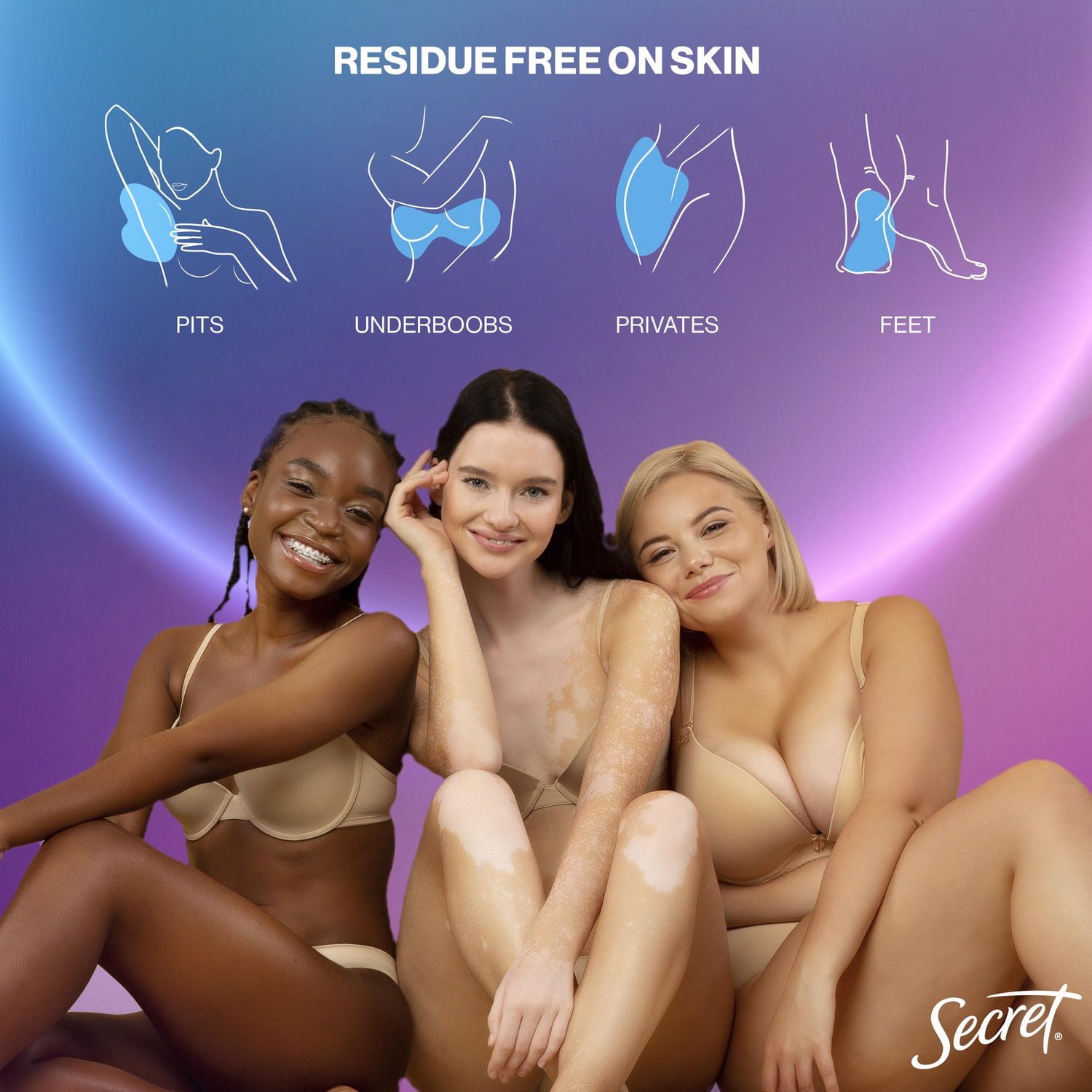 Secret Whole Body Aluminum Free Deodorant for Women Body Spray Lilac & Waterlily, 99G