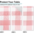 thumbnail image 2 of Checkered Square Tablecloth - Stain Resistant, Waterproof and Wrinkle Resistant Washable Table Cloth for Dining Room, 60 x 60 Inch, Peach Pink and White Gingham Pattern, 2 of 6