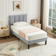 thumbnail image 5 of VECELO Twin Size Platform Bed Frame, Velvet Upholstered Bed Frame with Adjustable Headboard, No Box Spring Needed, Easy Assembly, Light Gray, 5 of 10