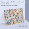 thumbnail image 3 of Yayeee Toggle Light Switch Wall Plate 2-Gang 4.56"x4.48" Decorative Outlet Cover, Yellow Wildflower Pattern, 3 of 7
