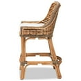 thumbnail image 3 of Baxton Studio Kyle Modern Bohemian Natural Brown Woven Rattan Counter Stool with Cushion, 3 of 7
