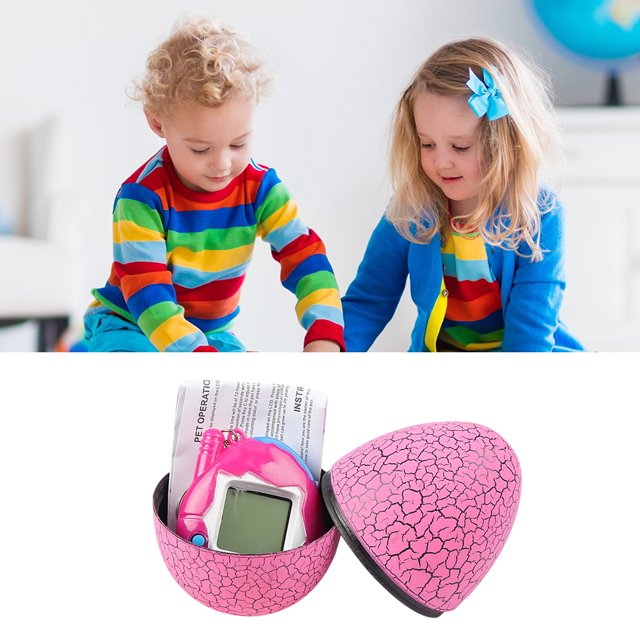 Juguete de Juego de Mascotas Wdftyju Tumbler Crack Dinosaur Egg Game electrónico E-Pet Fun Toy Rose Red