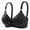 Black, variant on Pntutb Womens Plus Size Women Print Gathered Together Daily Bra Underwear No Rims Gray S
