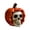 F003- Clear (Pumpkin Skull), variant on Spooky Halloween Decor, 8 in Illuminated Resin Figurine, Open Book Prop, Holiday Tabletop, Cream Red Details, 1 Pc, Halloween Indoor Decorations, Halloween Decorations, Spooky