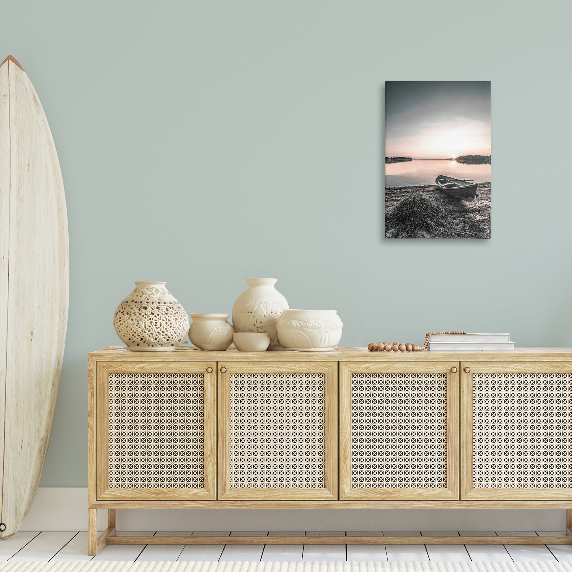 Stupell Industries Deserted Canoe on Shore Landscape Photography Gallery Wrapped Canvas Art Print Wall Art, 20 x 30