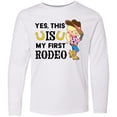 thumbnail image 3 of Inktastic Yes, This is My First Rodeo- Cowgirl in Hat and Boots Long Sleeve Youth T-Shirt, 3 of 5