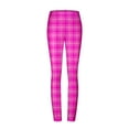 thumbnail image 5 of QATAINLAV Plaid Yoga Leggings for Women High Waisted Butt Lift Fitness Gym Legging Pants Tummy Control Full Length Tight Stretch Leggings Hot Pink XXL, 5 of 7