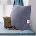 thumbnail image 3 of WOWMAX Reading Pillow Bed Wedge Large Adult Backrest Lounge Cushion with Pocket Firm Back Support for Sitting Up in Bed Couch Without arms for GERD Heartburn Dark Grey 23.5 Inches, 3 of 7