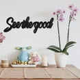 thumbnail image 6 of Wooden Cut Sign Laser Cut Decor Art Latter See The Good Laser Cut Wood Decor Wall Hanging Display Unfinished DIY Crafts House Room Door Decoration Gift for Housewarming Black 11.9x3.9 Inch, 6 of 7