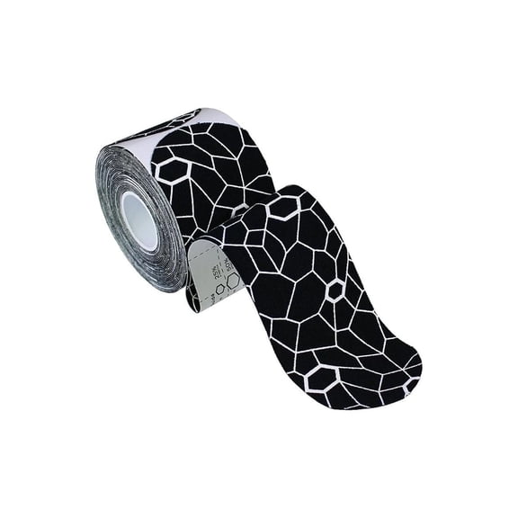 THERABAND Kinesiology Tape, 20 Precut Strips, 2 IN x 10 IN, Black/White, Water-Resistant, Muscle Support
