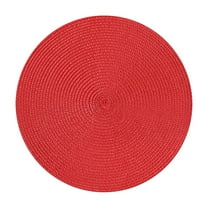 Kilougeis Round Placemats Set of 1 Table Mats for Dining Tables Woven Washable Non Place Mats 15 Inch Red Clearance